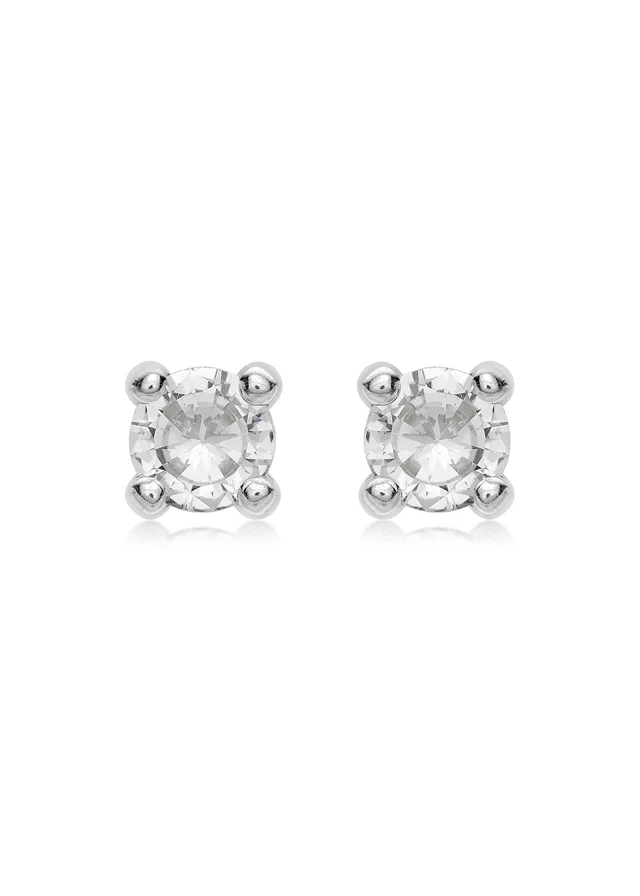 Golden Moments 9ct White Gold White CZ Stud Earrings