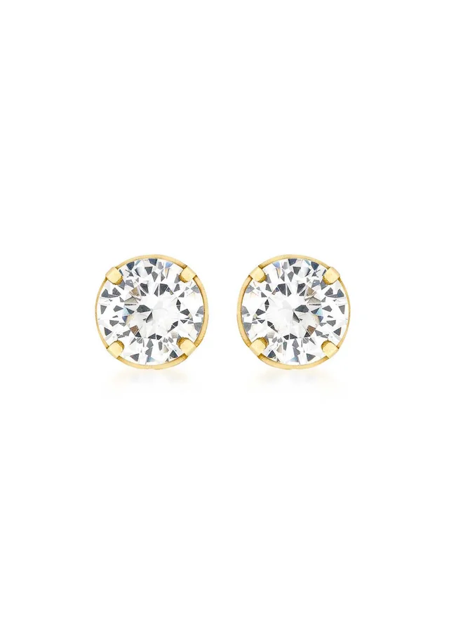 Golden Moments 9ct Yellow Gold Round CZ Stud Earrings