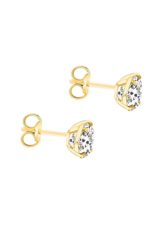 Golden Moments 9ct Yellow Gold Round CZ Stud Earrings