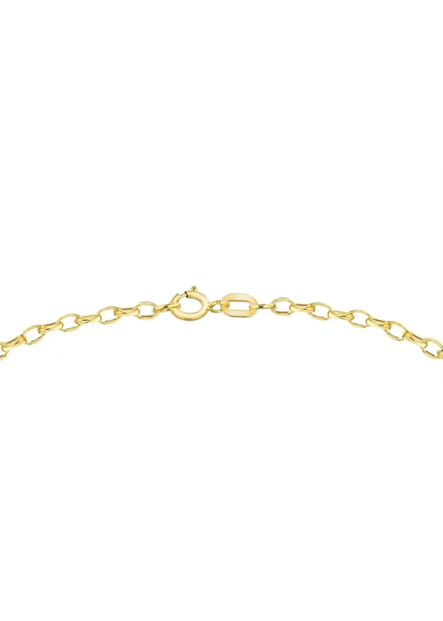 Golden Moments 9ct Yellow Gold Hollow Diamond Cut Oval Belcher Bracelet - One Size Image 2