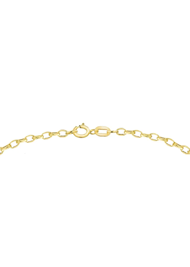 Golden Moments 9ct Yellow Gold Hollow Diamond Cut Oval Belcher Bracelet