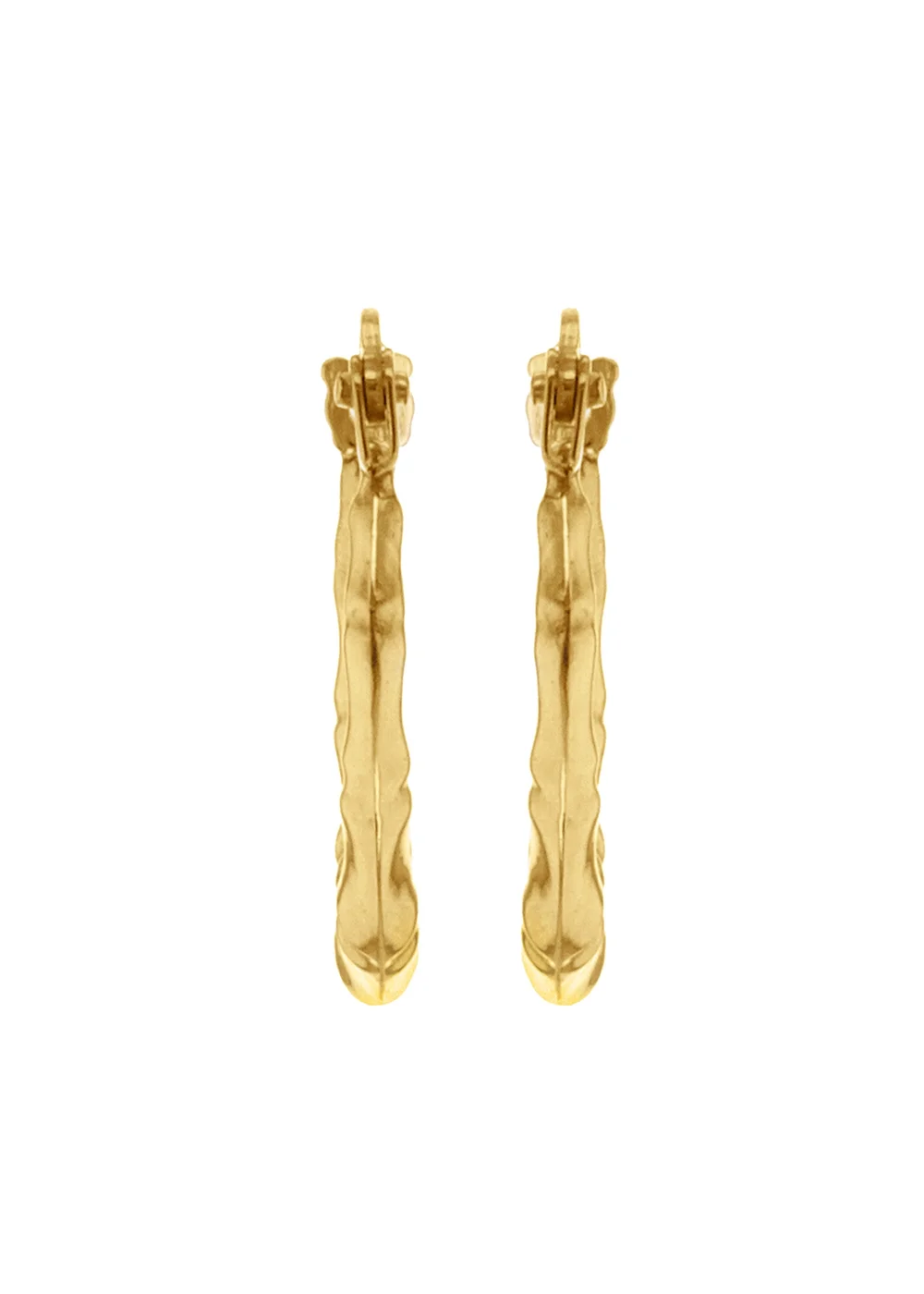 Golden Moments 9ct Yellow Gold Mini-Groove Creole Earrings - One Size Image 2
