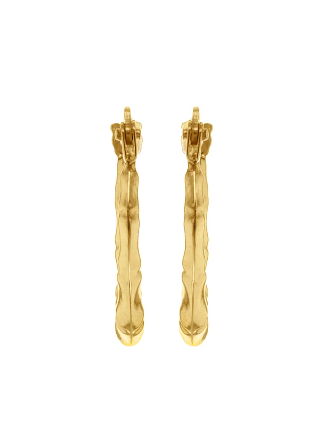 Golden Moments 9ct Yellow Gold Mini-Groove Creole Earrings