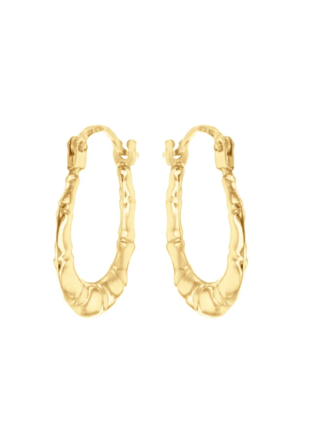 Golden Moments 9ct Yellow Gold Mini-Groove Creole Earrings