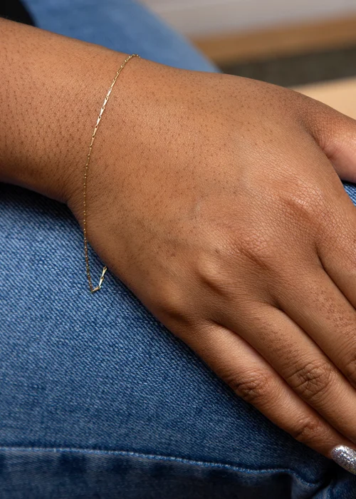 Golden Moments 9ct Yellow Gold Wheat Shape Bracelet - One Size Image 4