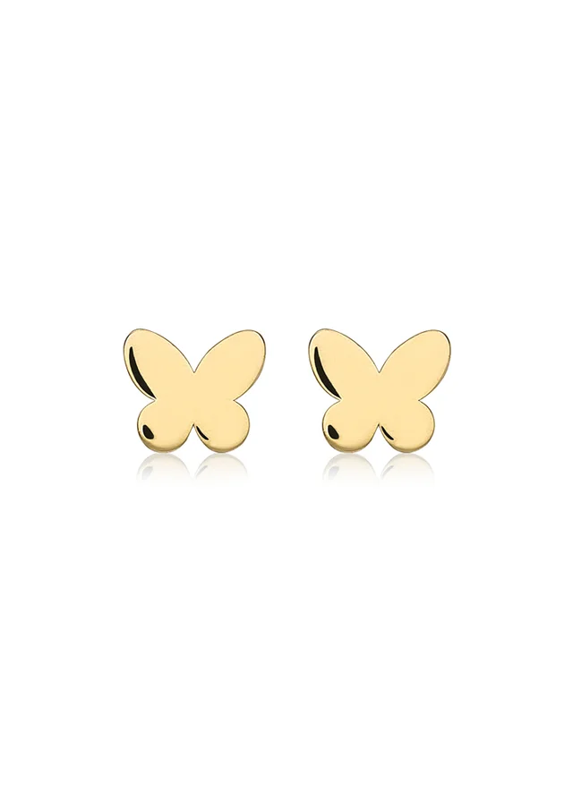 Golden Moments 9ct Yellow Gold 'Butterfly' Stud Earrings