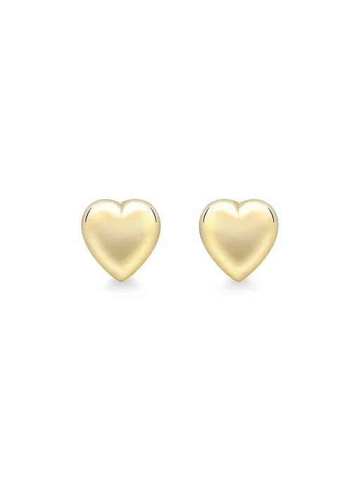 Golden Moments 9ct Yellow Gold Heart Stud Earring - One Size Image 1