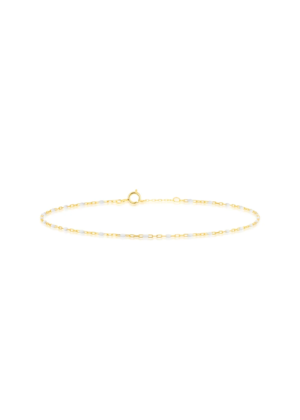 Golden Moments 9ct Yellow Gold White Enamel Mini Paper Bracelet - One Size Image 1