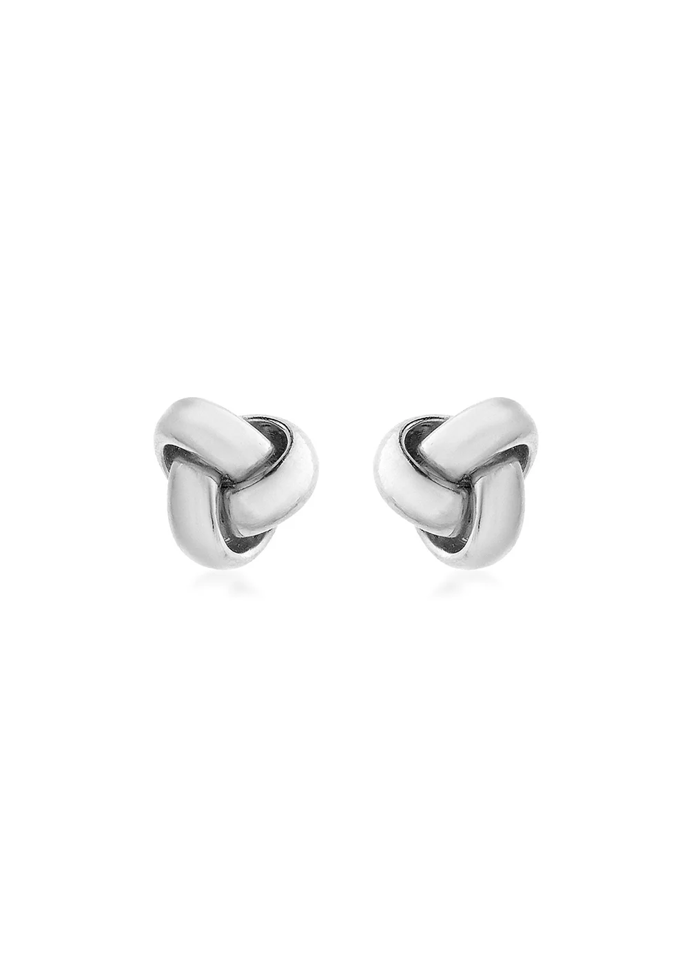 Golden Moments 9ct White Gold Knot Stud Earrings - One Size Image 1