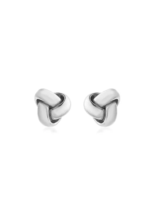 Golden Moments 9ct White Gold Knot Stud Earrings - One Size Image 1