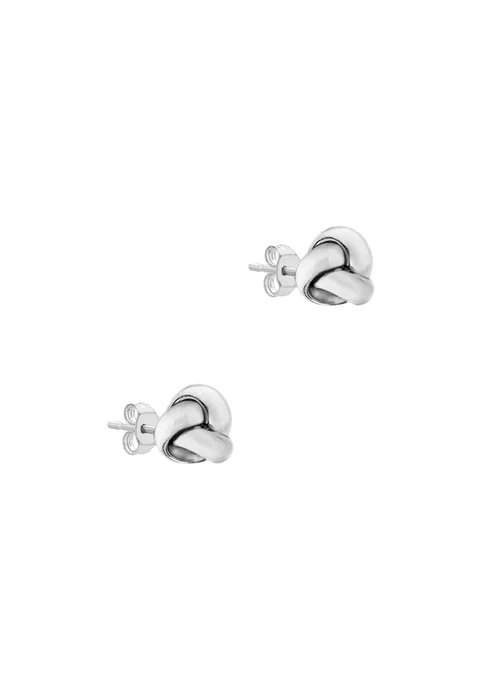Golden Moments 9ct White Gold Knot Stud Earrings - One Size Image 2