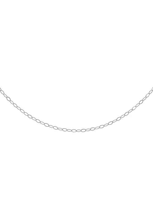 Golden Moments 9ct White Gold Trace Chain - One Size Image 1