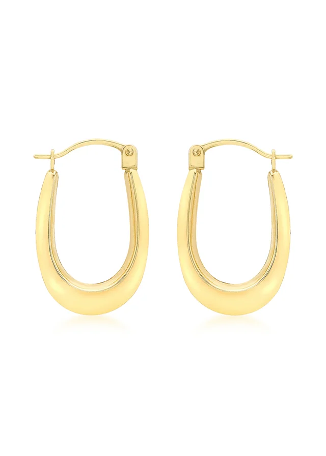 Golden Moments 9ct Yellow Gold Polished Oval Creole Earrings