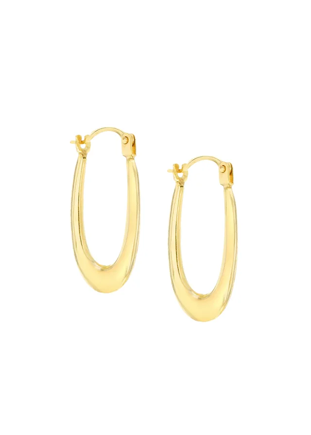 Golden Moments 9ct Yellow Gold Polished Oval Creole Earrings