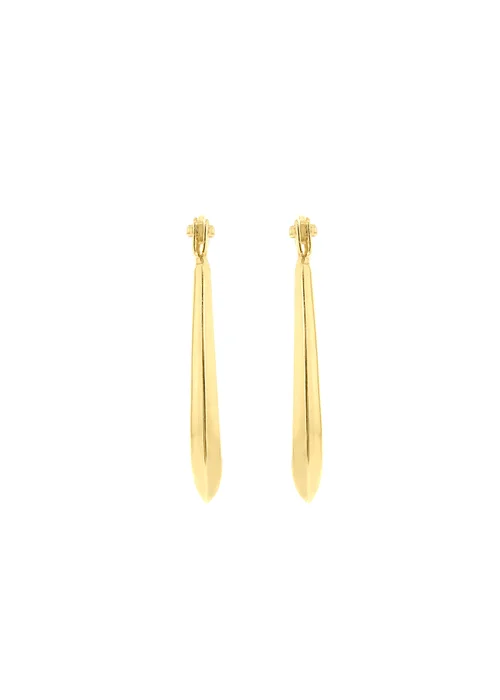 Golden Moments 9ct Yellow Gold Polished Oval Creole Earrings - One Size Image 3