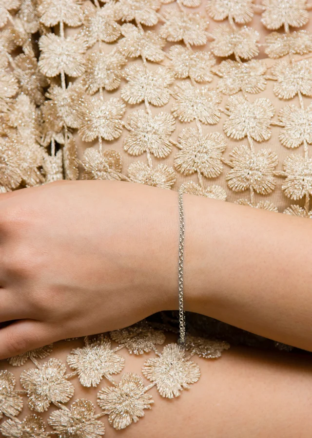 Golden Moments 9ct White Gold Round Belcher Bracelet