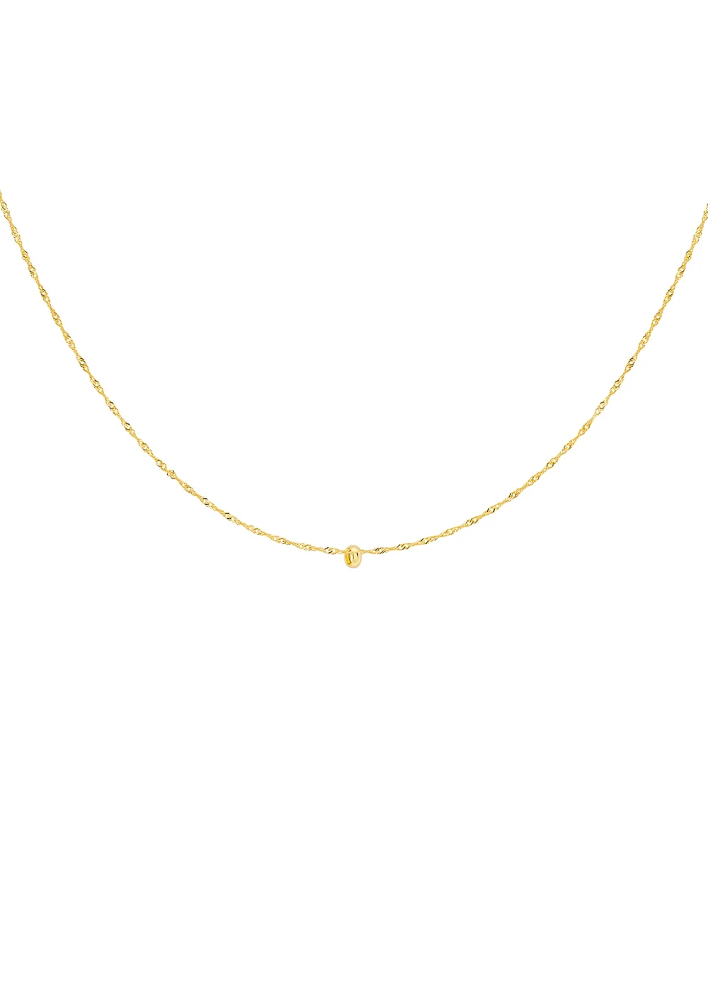 Golden Moments 9ct Yellow Gold Ring Twisted Curb Chain - One Size Image 2