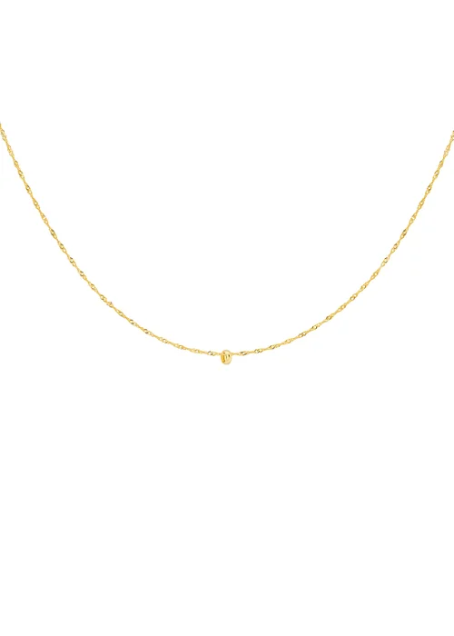 Golden Moments 9ct Yellow Gold Ring Twisted Curb Chain - One Size Image 2