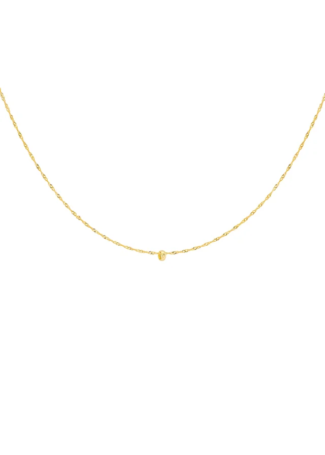 Golden Moments 9ct Yellow Gold Ring Twisted Curb Chain