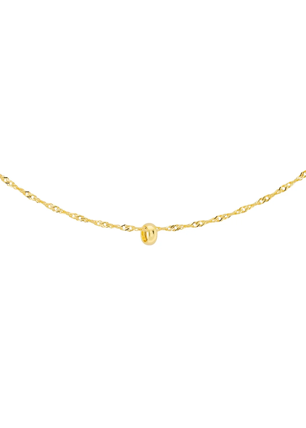 Golden Moments 9ct Yellow Gold Ring Twisted Curb Chain - One Size Image 1
