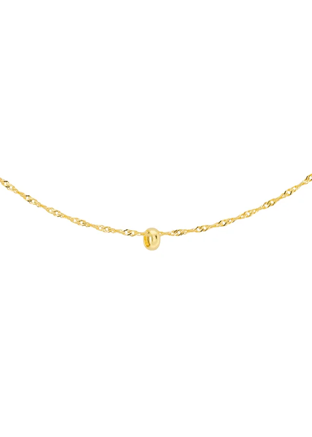 Golden Moments 9ct Yellow Gold Ring Twisted Curb Chain