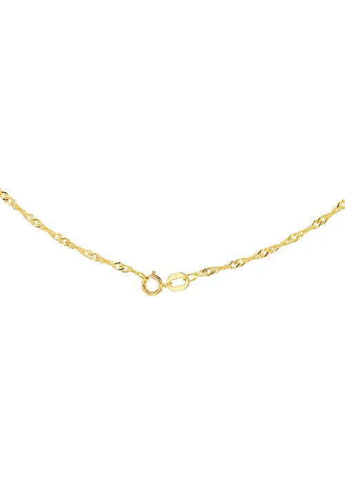 Golden Moments 9ct Yellow Gold Ring Twisted Curb Chain - One Size Image 3
