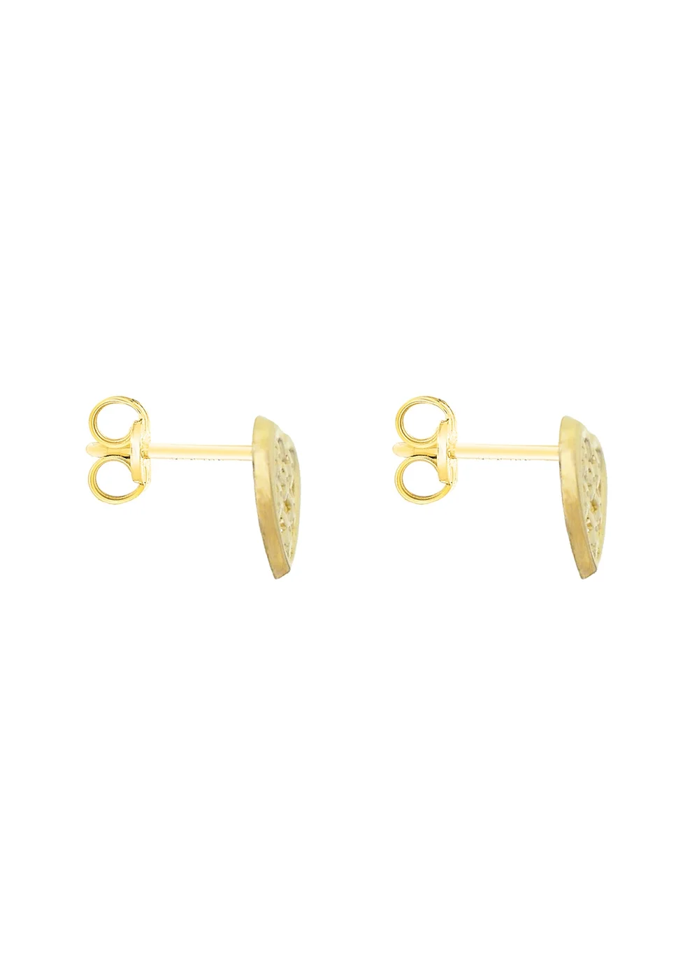Golden Moments 9ct Yellow Gold 'Flower Heart' Stud Earrings - One Size Image 3