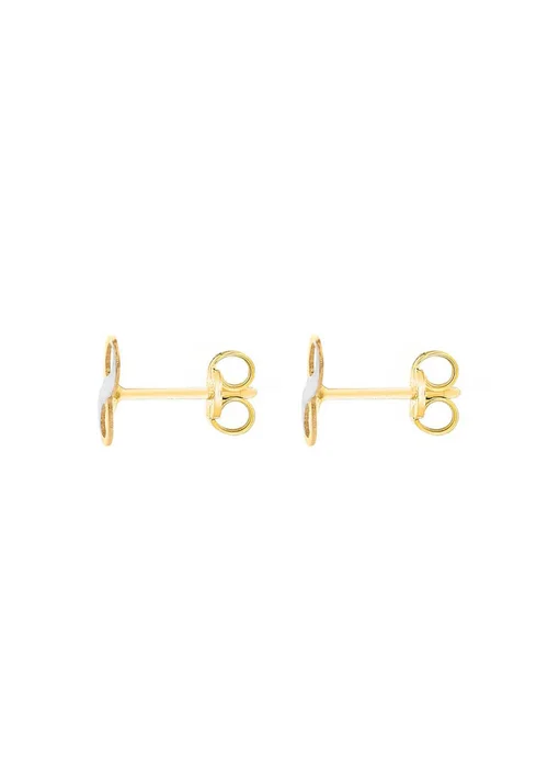 Golden Moments 9ct 2-Tone Gold 'Infinity' Stud Earrings - One Size Image 3