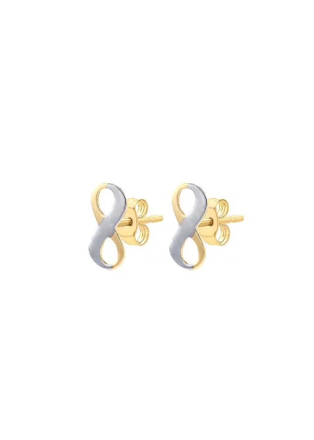 Golden Moments 9ct 2-Tone Gold 'Infinity' Stud Earrings