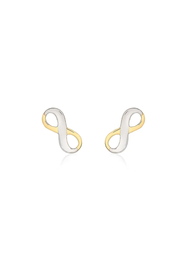 Golden Moments 9ct 2-Tone Gold 'Infinity' Stud Earrings
