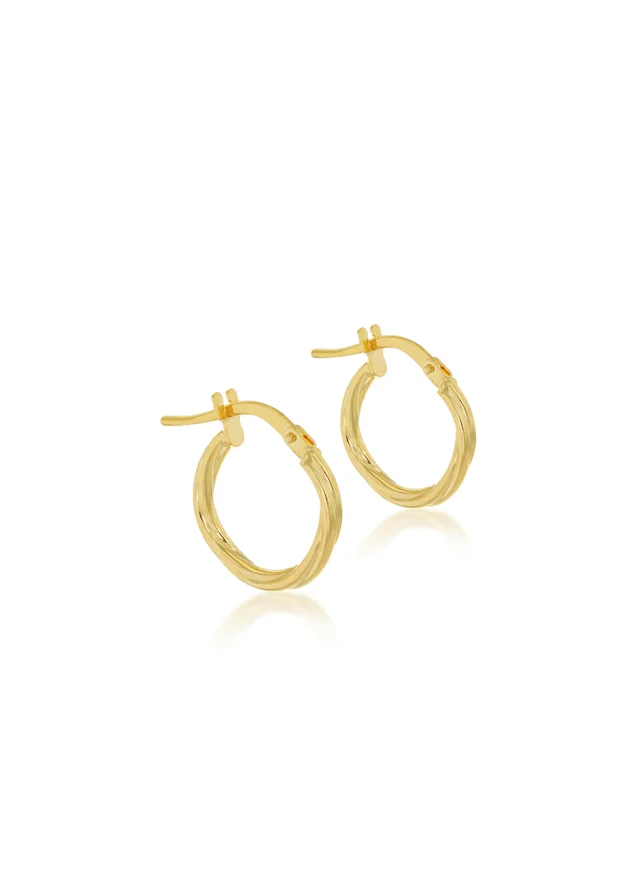 Golden Moments 9ct Yellow Gold Polished Twisted Hoop Earrings
