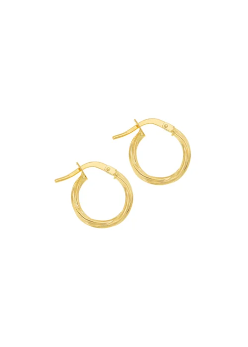 Golden Moments 9ct Yellow Gold Polished Twisted Hoop Earrings - One Size Image 2