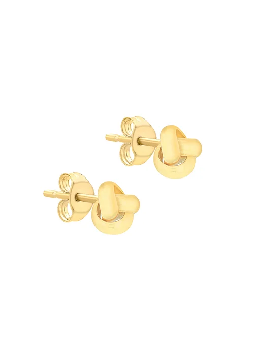Golden Moments 9ct Yellow Gold Knot Stud Earrings - One Size Image 2