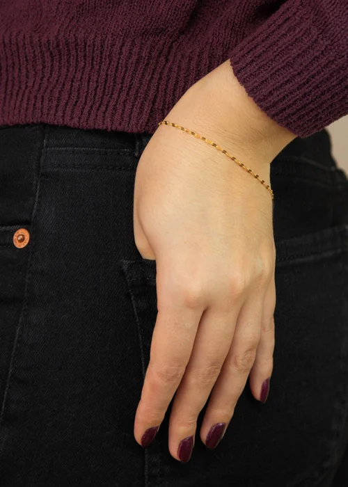 Golden Moments 9ct Yellow Gold Forzatina Chain Bracelet - One Size Image 4