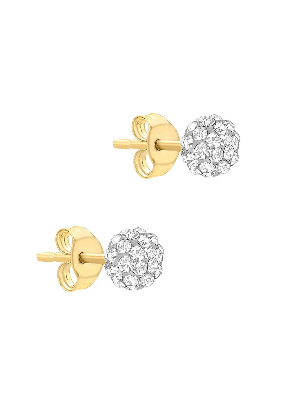 Golden Moments 9ct Yellow Gold Crystal Ball Stud Earrings - One Size Image 1
