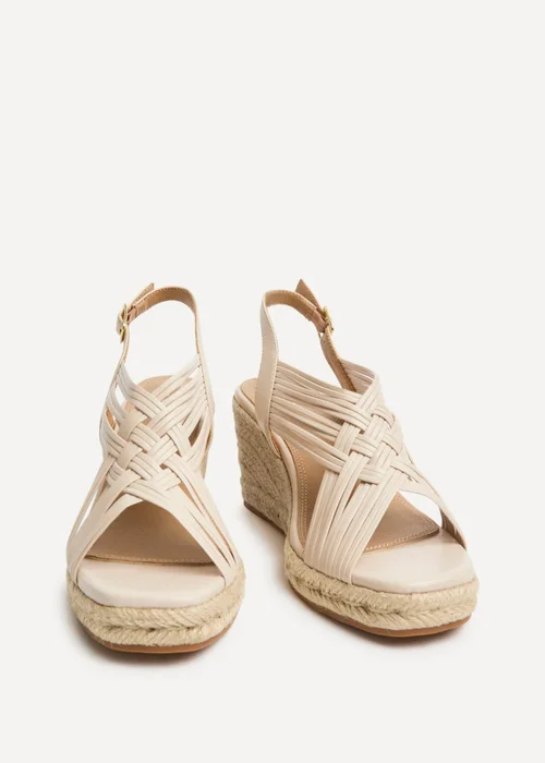 Linzi Tamed Nude Woven Espadrille Wedges - 7 Image 3