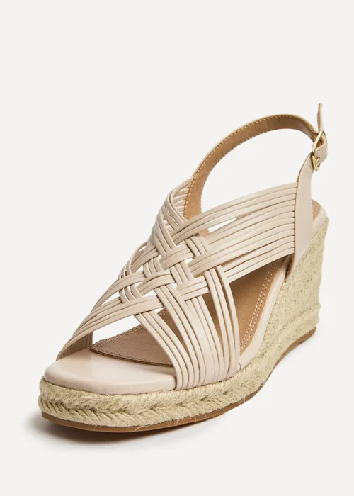 Linzi Tamed Nude Woven Espadrille Wedges - 7 Image 5