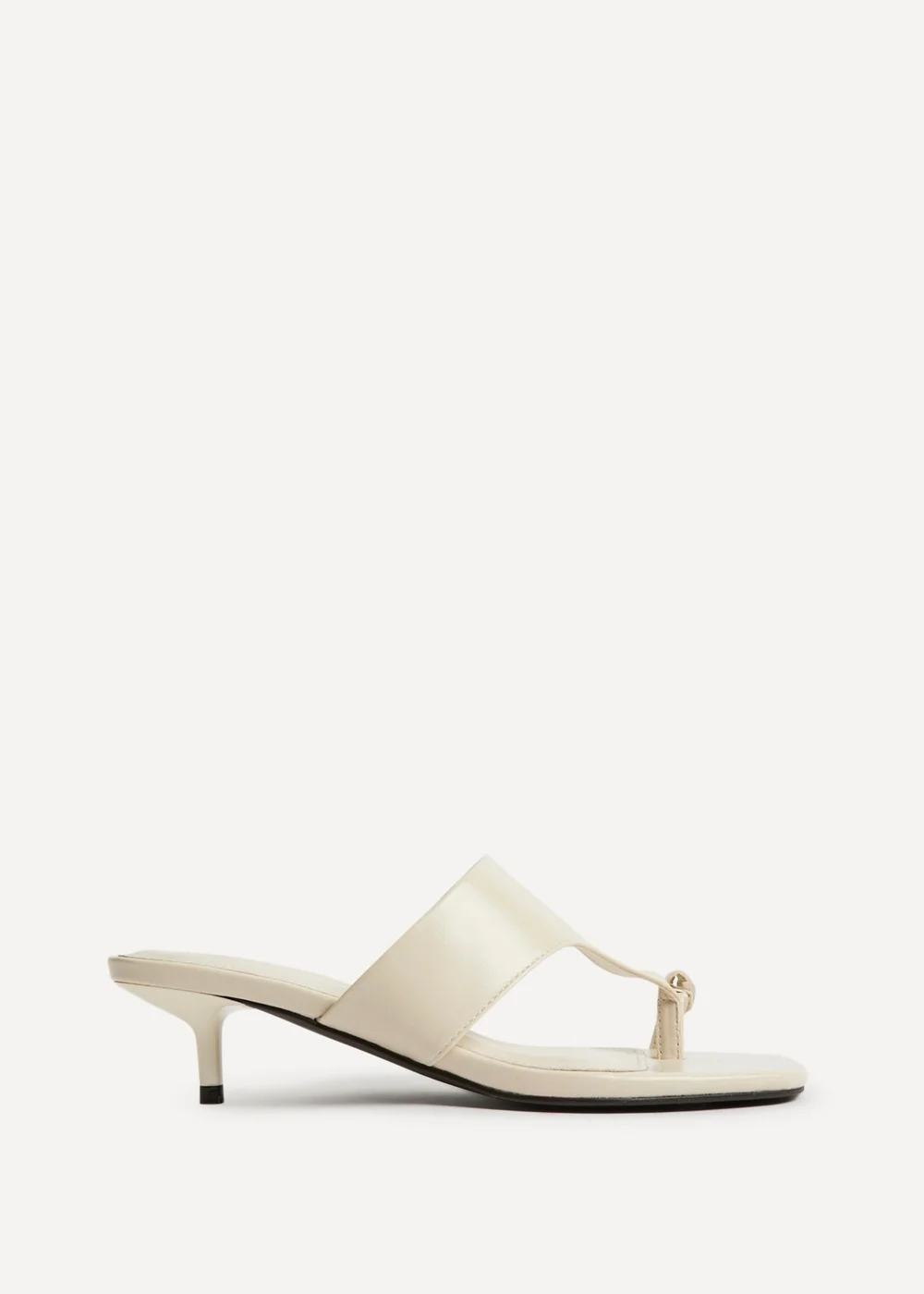 Linzi Manhattan Ivory Faux Leather Mule Heels - Size 5 Image 2