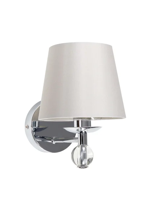 ValueLights Bryantt Single Crystal Wall Light Chrome with Grey Shade - One Size Image 2
