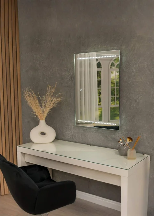 ValueLights Bathroom Mirror with Touch Control LED Strip Light & Demister Pad - One Size Image 2