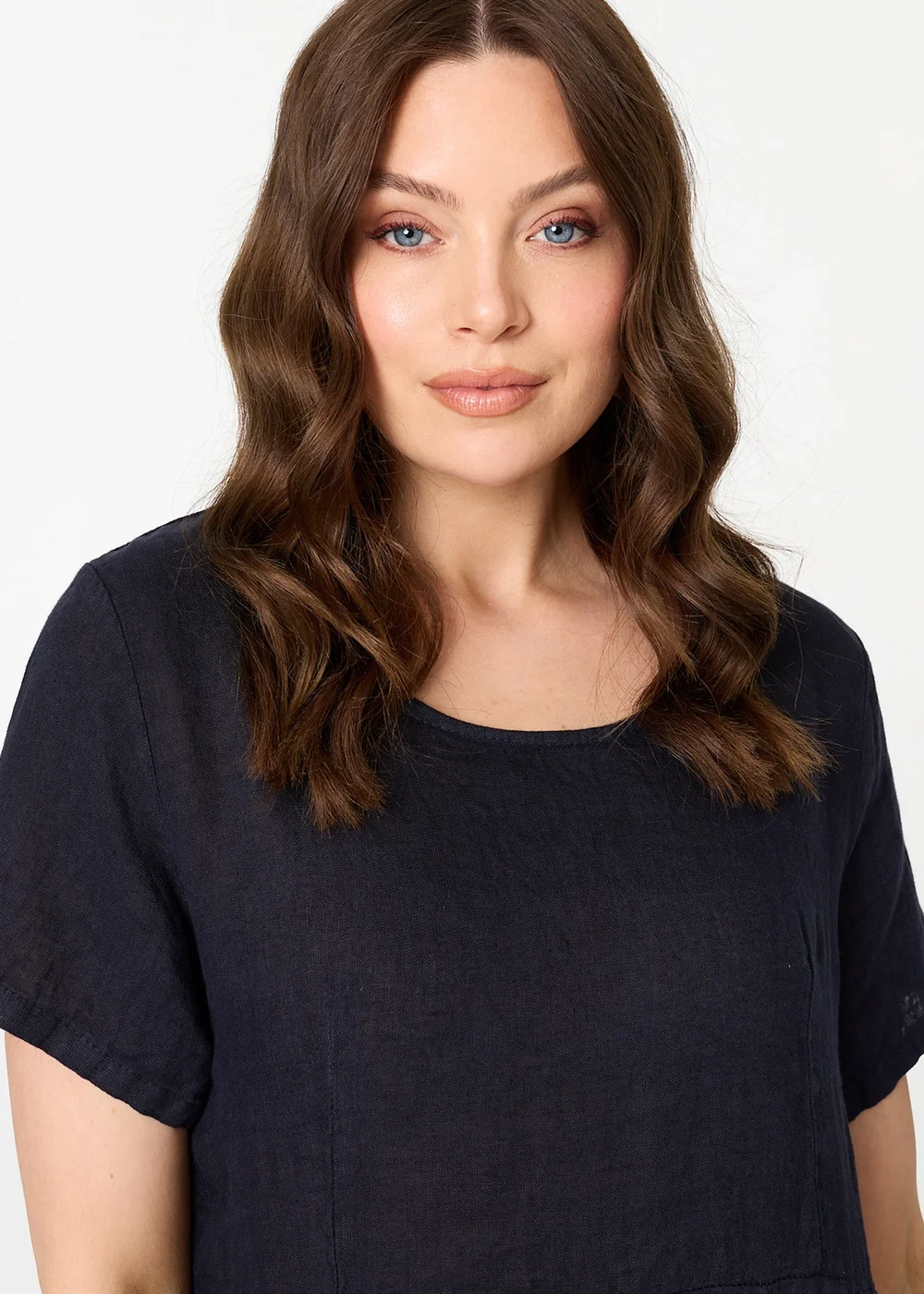 Izabel London Navy Short Sleeve Oversized Midi Shift Dress - 10 Image 4