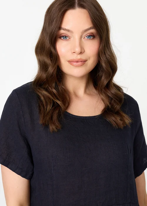 Izabel London Navy Short Sleeve Oversized Midi Shift Dress - 10 Image 4