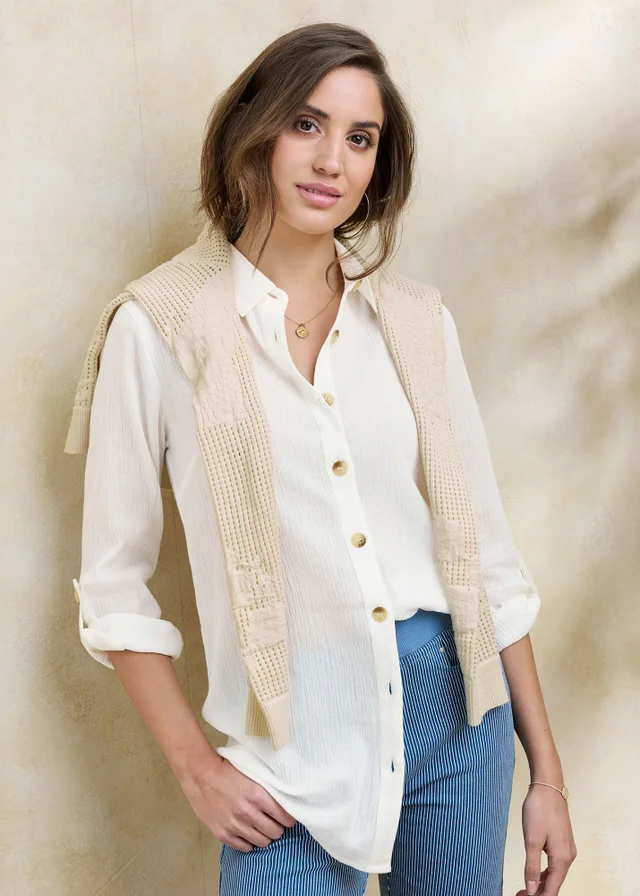 Cotton Traders White Cotton Shirt