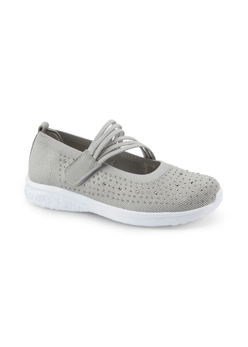 Cotton Traders Grey Memorylite Adjustable Trainers - 7 Image 1