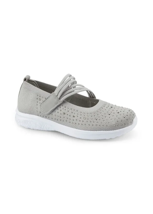 Cotton Traders Grey Memorylite Adjustable Trainers - 7 Image 1