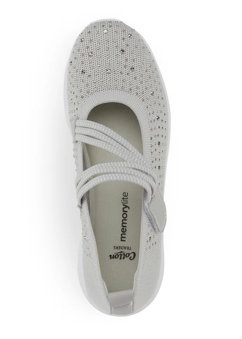 Cotton Traders Grey Memorylite Adjustable Trainers - 7 Image 2