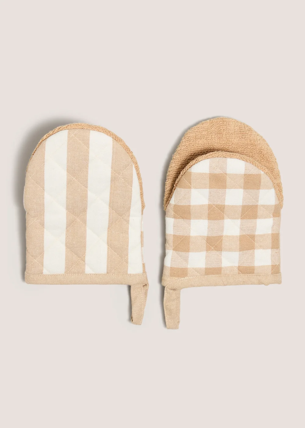 Yellow Checked & Striped Pot Grabbers Image 1