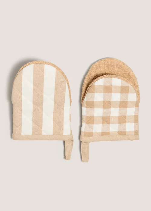 Yellow Checked & Striped Pot Grabbers Image 1