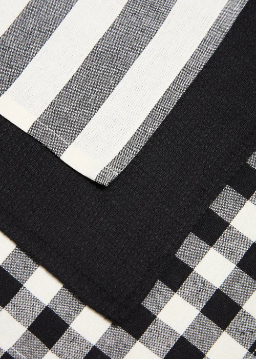 3 Pack Check/Striped Tea Towels Image 2