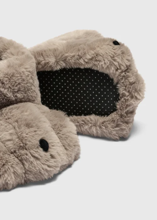 Kids' Beige Bear Claw Foot Slippers - 4-5 Infants Image 2